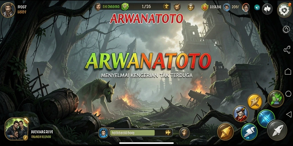 Tampilan gameplay menyeramkan dalam ARWANATOTO yang memacu adrenalin.