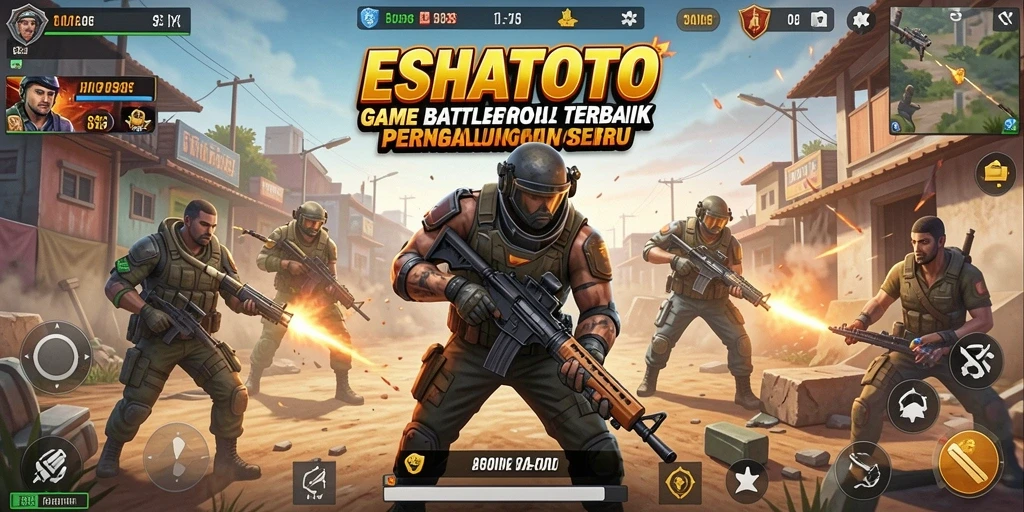 Gameplay ESHATOTO yang seru dan menegangkan di tengah pertempuran Battle Royale.