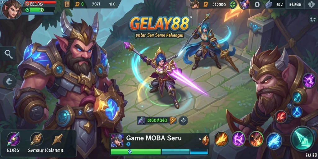 Tampilan gameplay epik dalam Gelay88 dengan pertempuran seru.