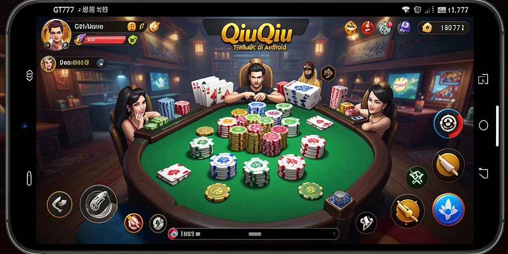 Screenshot GT777 menampilkan aksi seru permainan QiuQiu.