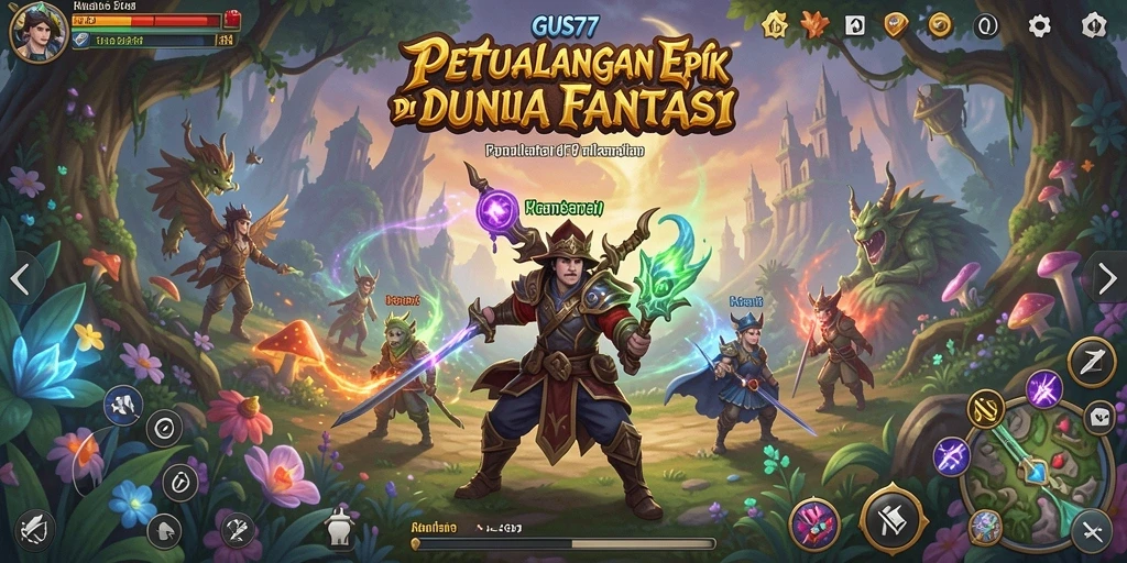 Gameplay seru GUS77 di dunia fantasi yang luas.