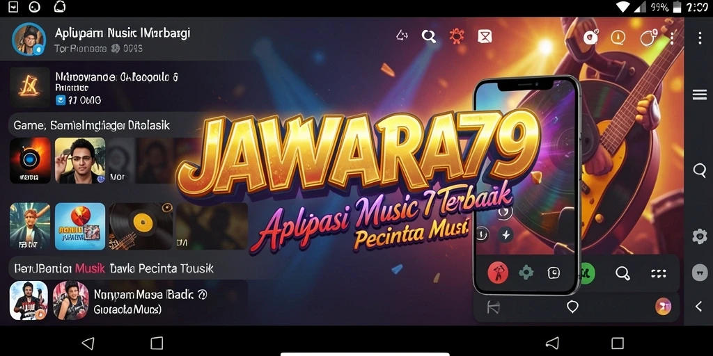 Tangkapan layar gameplay JAWARA79 menampilkan pemain yang sedang menikmati musik.