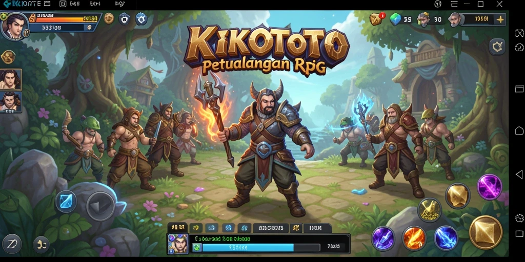 Screenshot gameplay menampilkan karakter beraksi dalam pertarungan RPG.