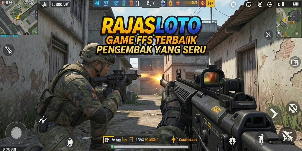 Tampilan gameplay RAJASLOTO dengan aksi menembak yang intens.